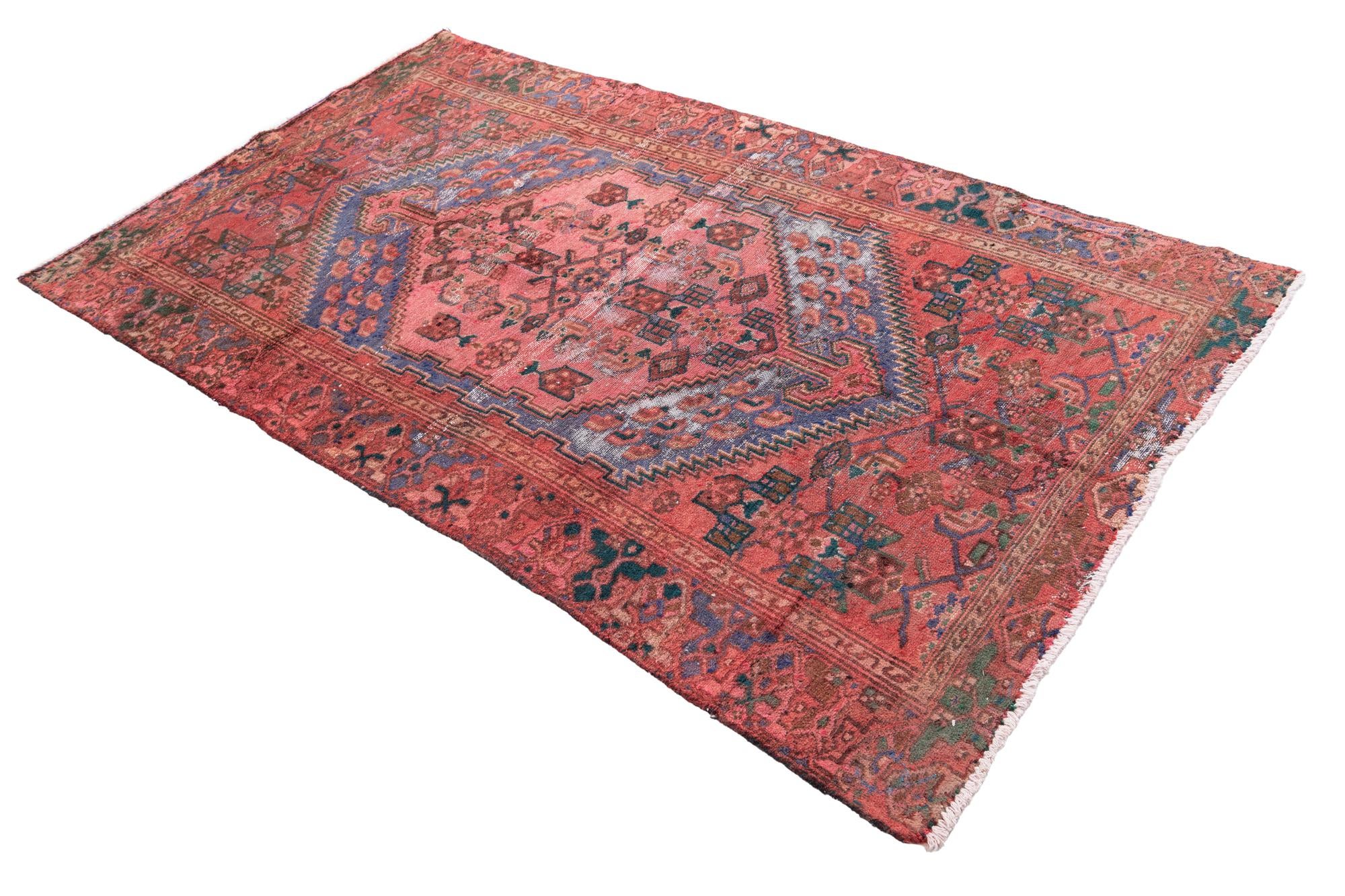 4' x 6' 10 Hand Knotted Ultra Vintage Persian Wool Rug