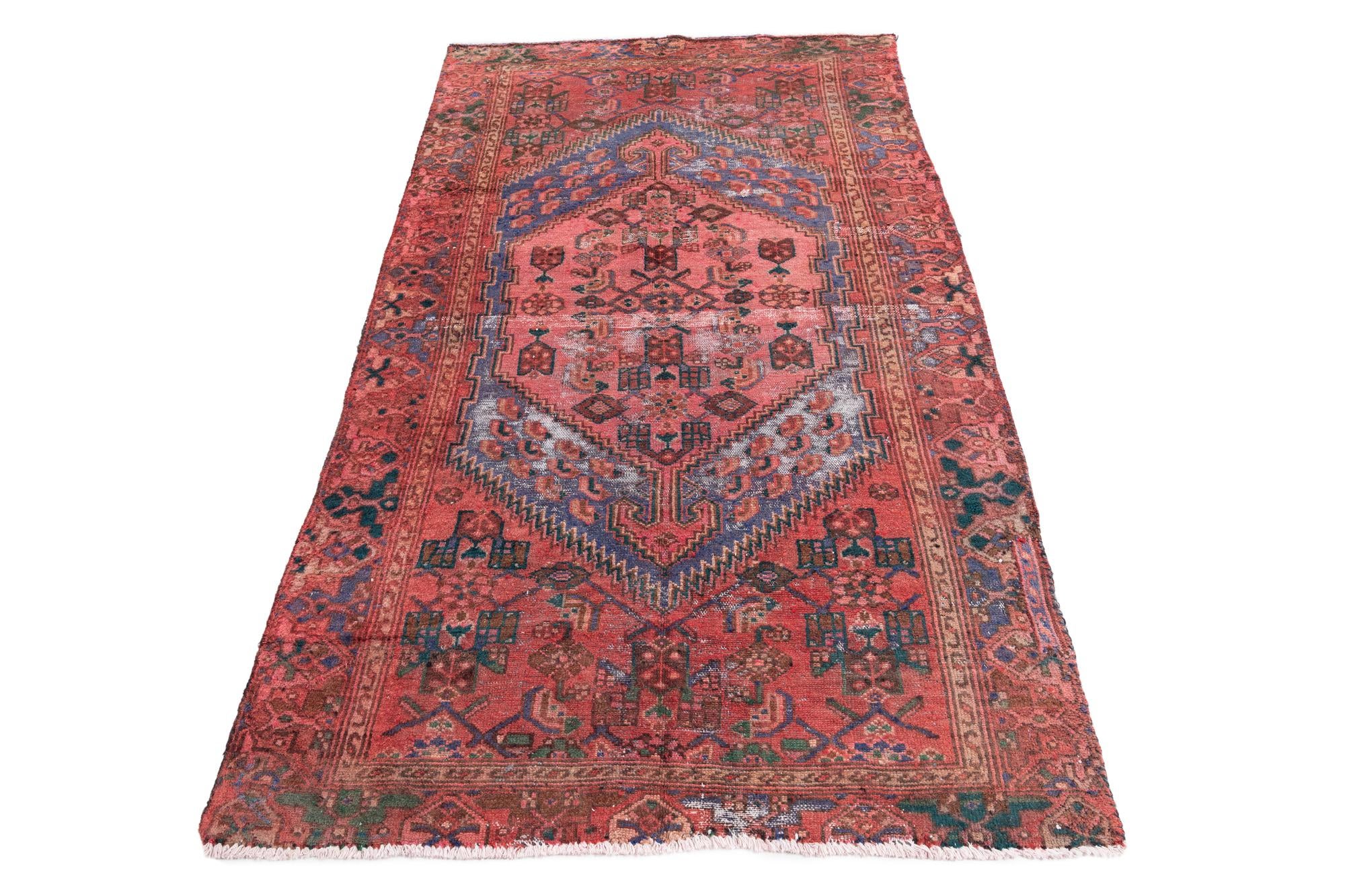 4' x 6' 10 Hand Knotted Ultra Vintage Persian Wool Rug