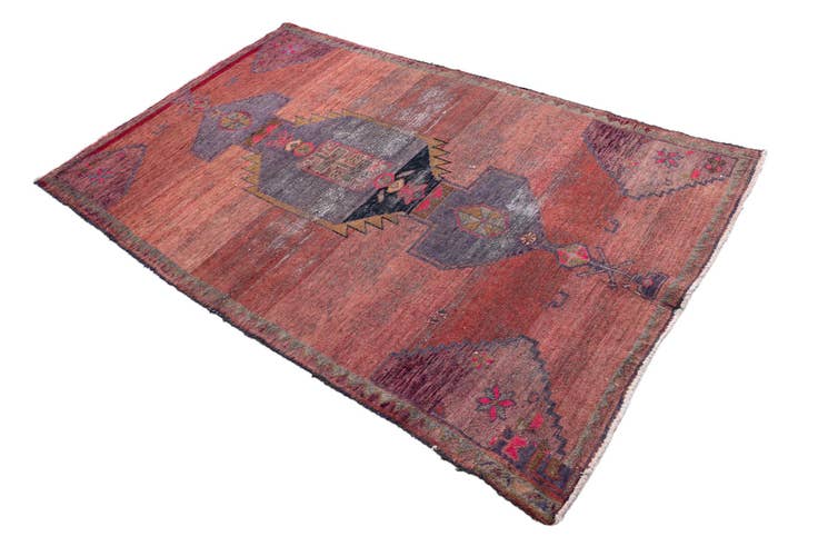 Detail image of 4' 1 x 6' 6 Hand Knotted Ultra Vintage Persian Wool Rug