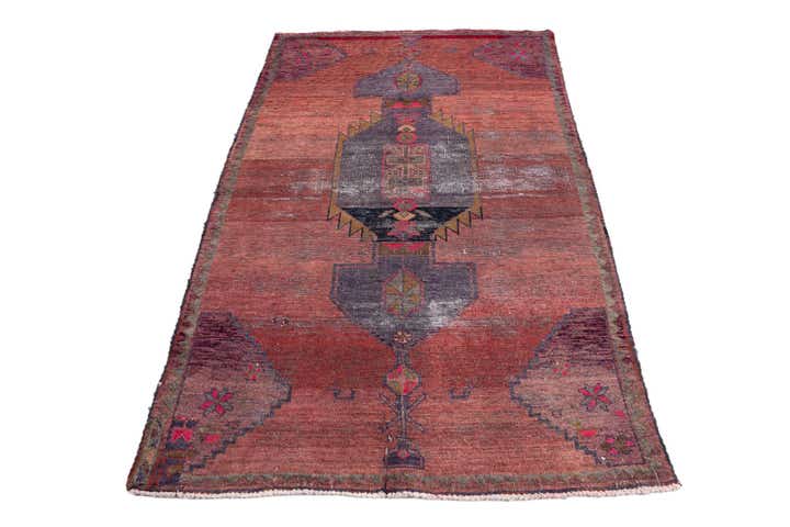 4' 1 x 6' 6 Hand Knotted Ultra Vintage Persian Wool Rug