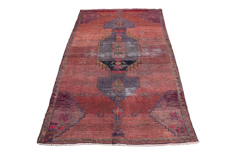 Detail image of 4' 1 x 6' 6 Hand Knotted Ultra Vintage Persian Wool Rug