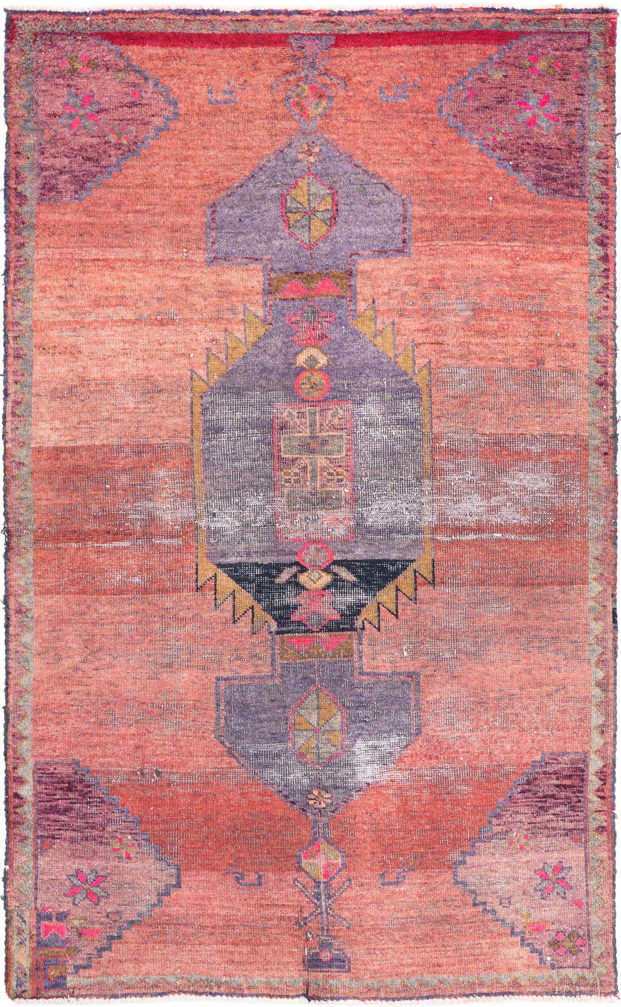 4' 1 x 6' 6 Hand Knotted Ultra Vintage Persian Wool Rug