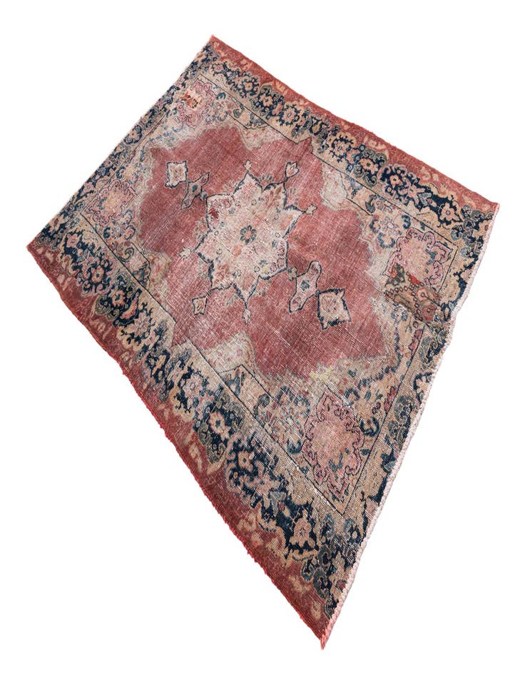 Detail image of 4' 4 x 6' 1  Hand Knotted Ultra Vintage Persian Wool Rug