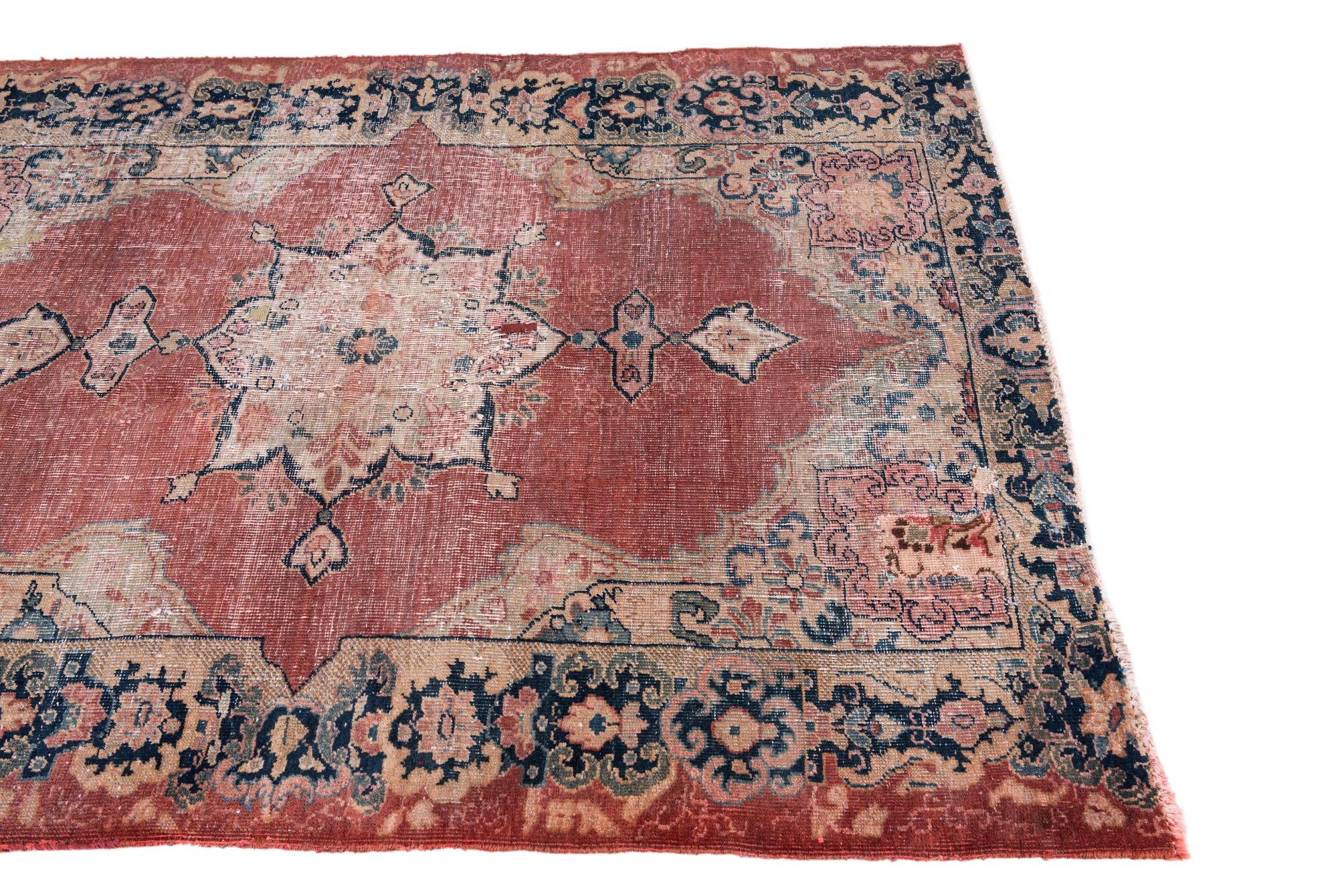 130cm x 185cm anudado a mano Ultra Vintage Alfombra Persa Lana