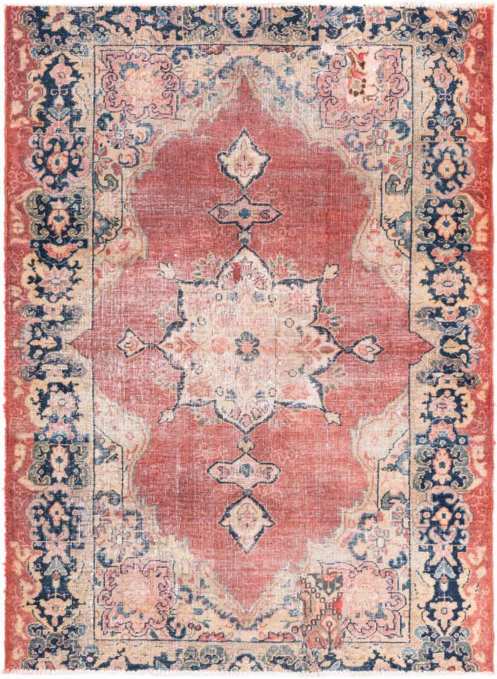 130cm x 185cm anudado a mano Ultra Vintage Alfombra Persa Lana