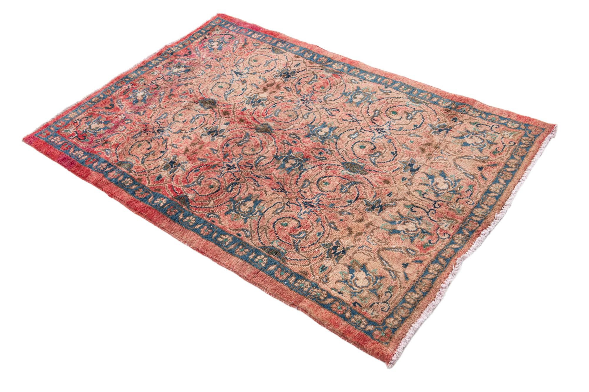 3' 5 x 5' 3 Hand Knotted Ultra Vintage Persian Wool Rug