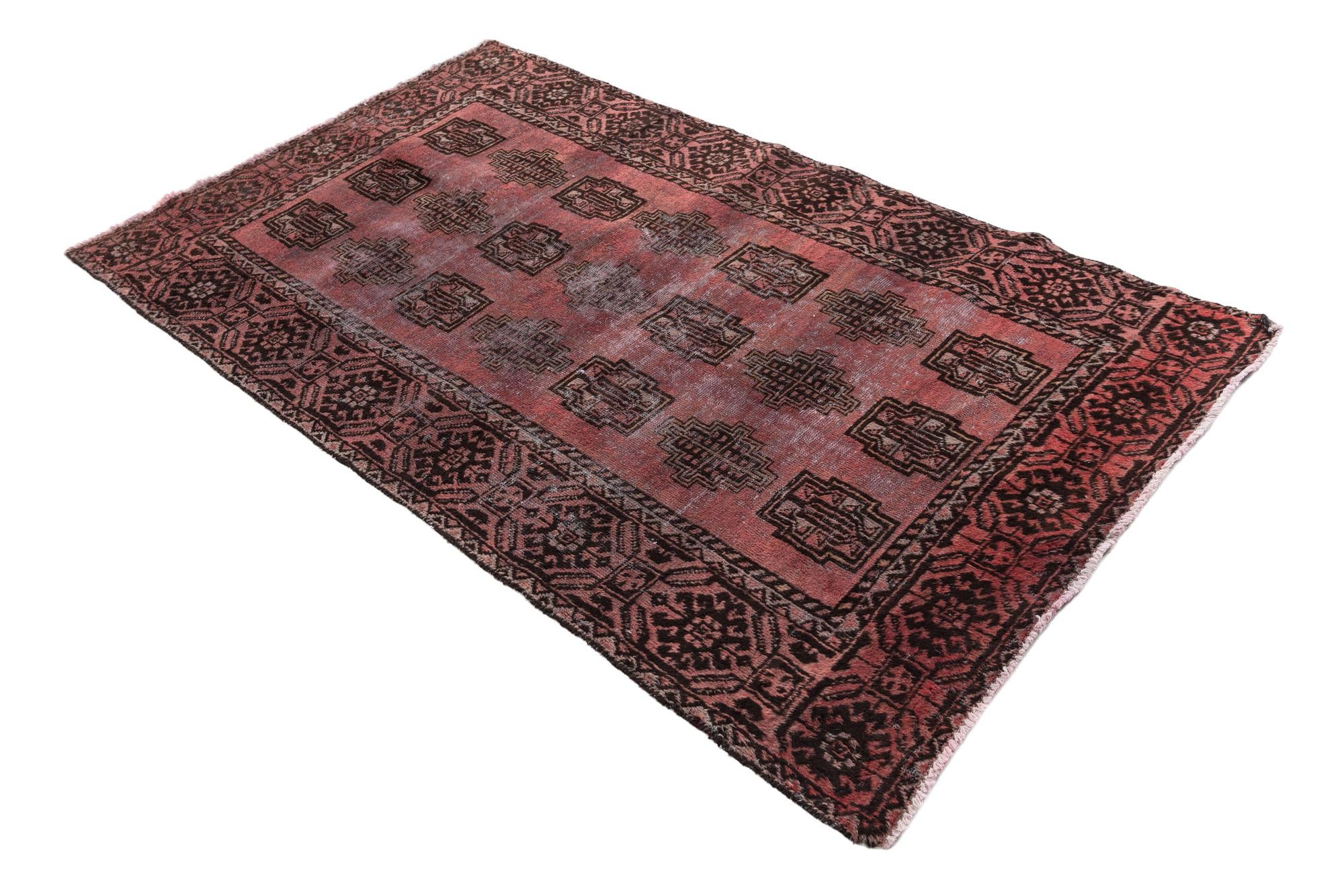 4' x 6' 7 Hand Knotted Ultra Vintage Persian Wool Rug