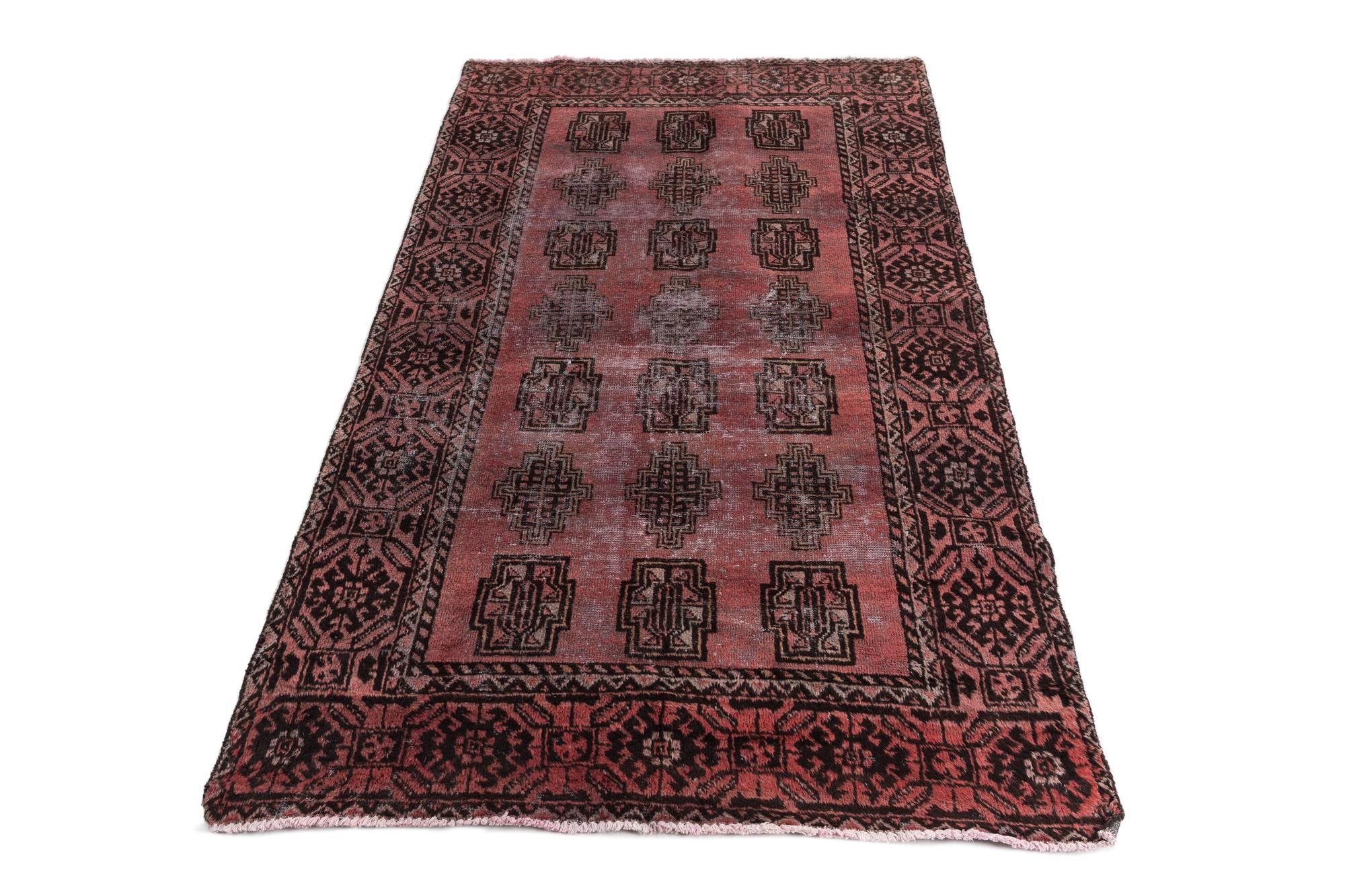 4' x 6' 7 Hand Knotted Ultra Vintage Persian Wool Rug