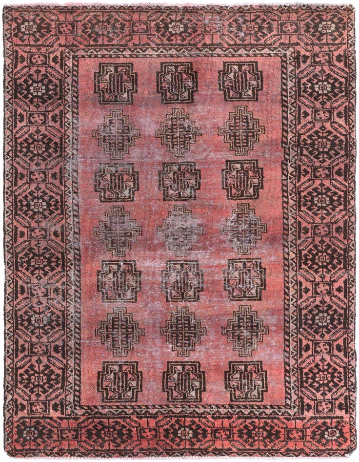 Detail image of 4' x 6' 7 Hand Knotted Ultra Vintage Persian Wool Rug