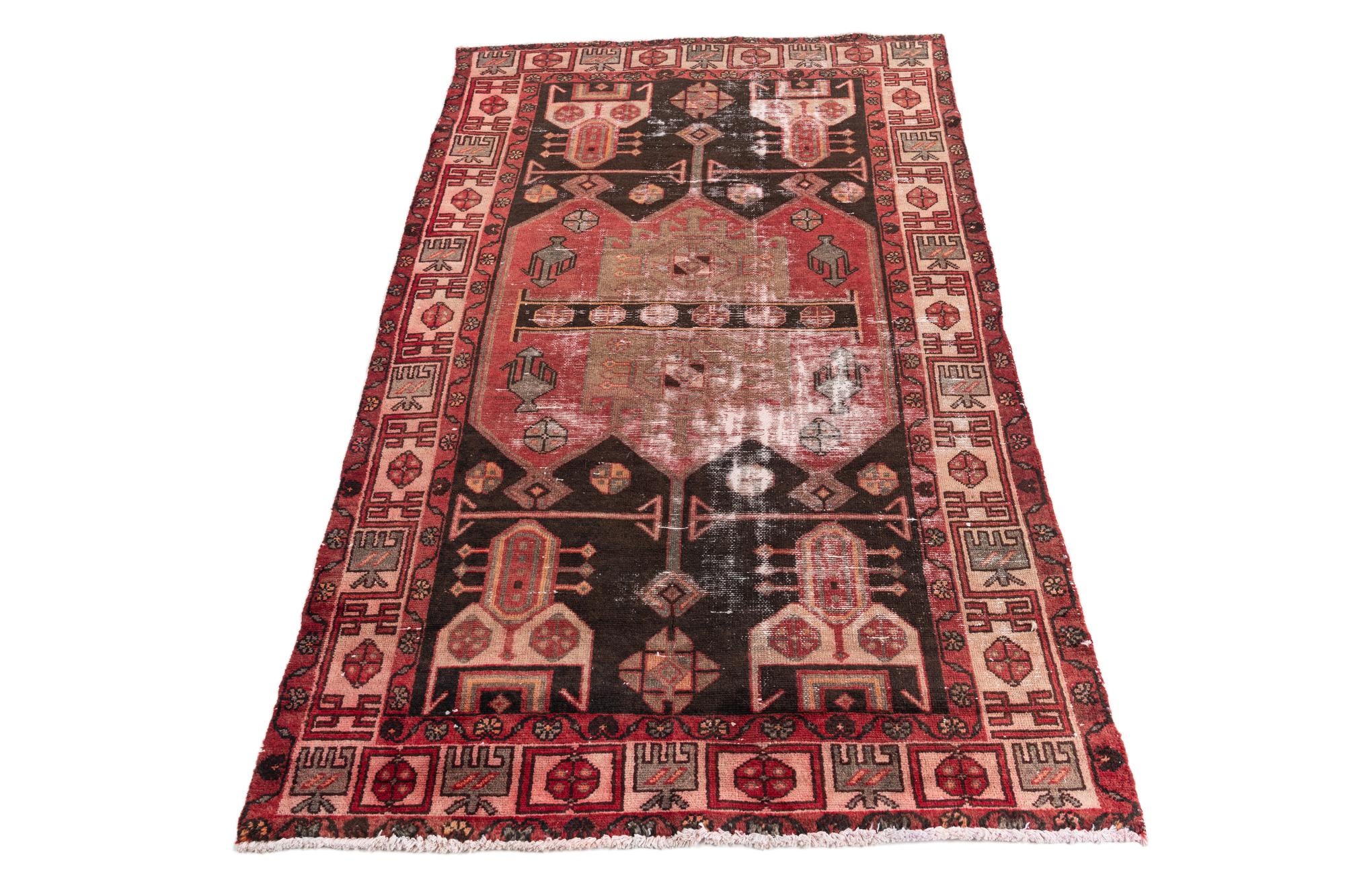 4' 3 x 7' 1 Hand Knotted Ultra Vintage Persian Wool Rug