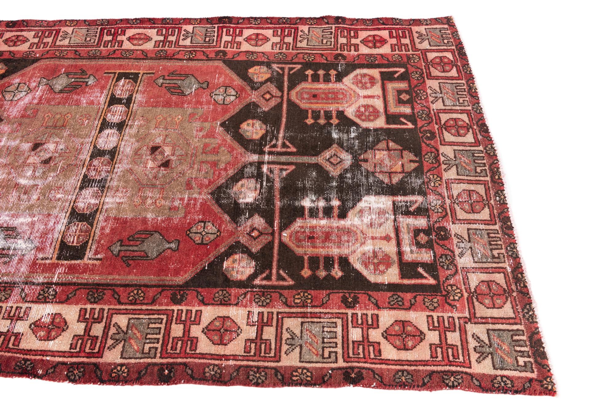 4' 3 x 7' 1 Hand Knotted Ultra Vintage Persian Wool Rug