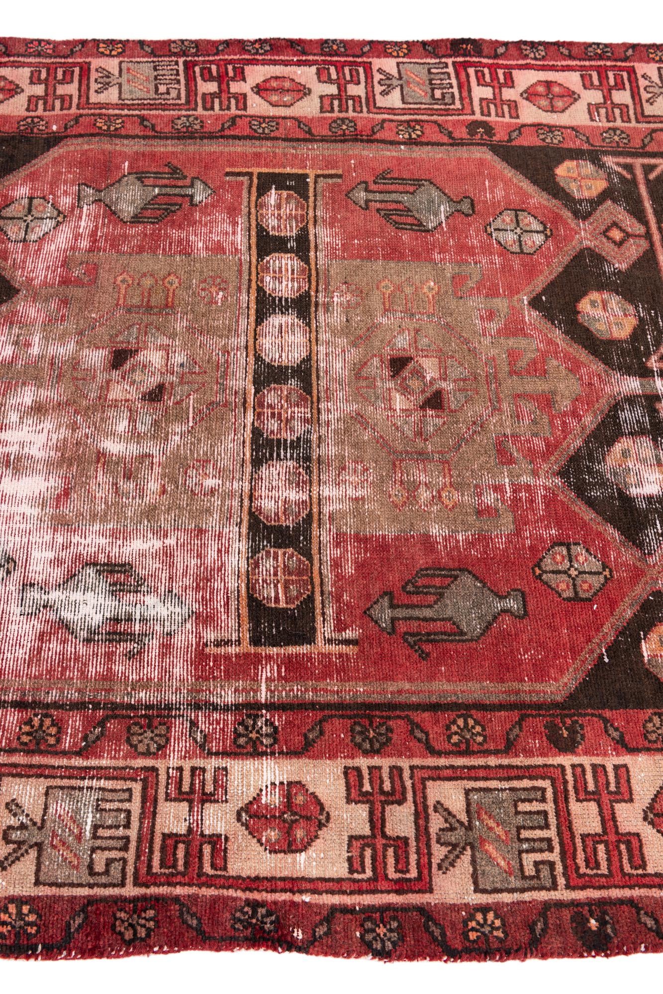 4' 3 x 7' 1 Hand Knotted Ultra Vintage Persian Wool Rug