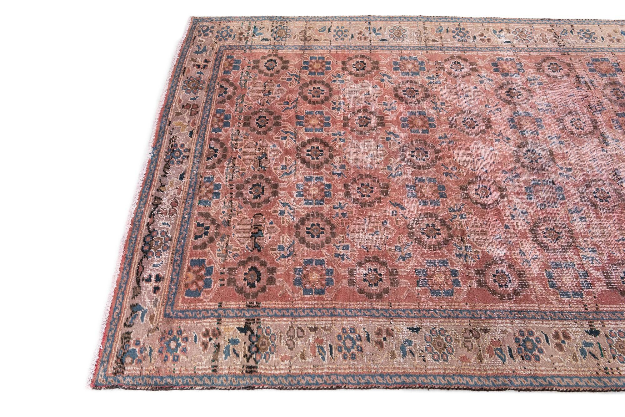4' 2 x 6' 2 Hand Knotted Ultra Vintage Persian Wool Rug