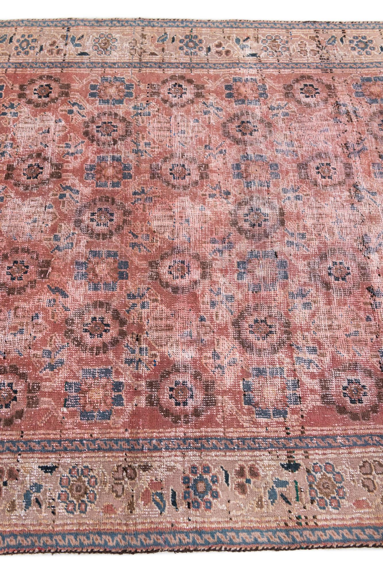 4' 2 x 6' 2 Hand Knotted Ultra Vintage Persian Wool Rug