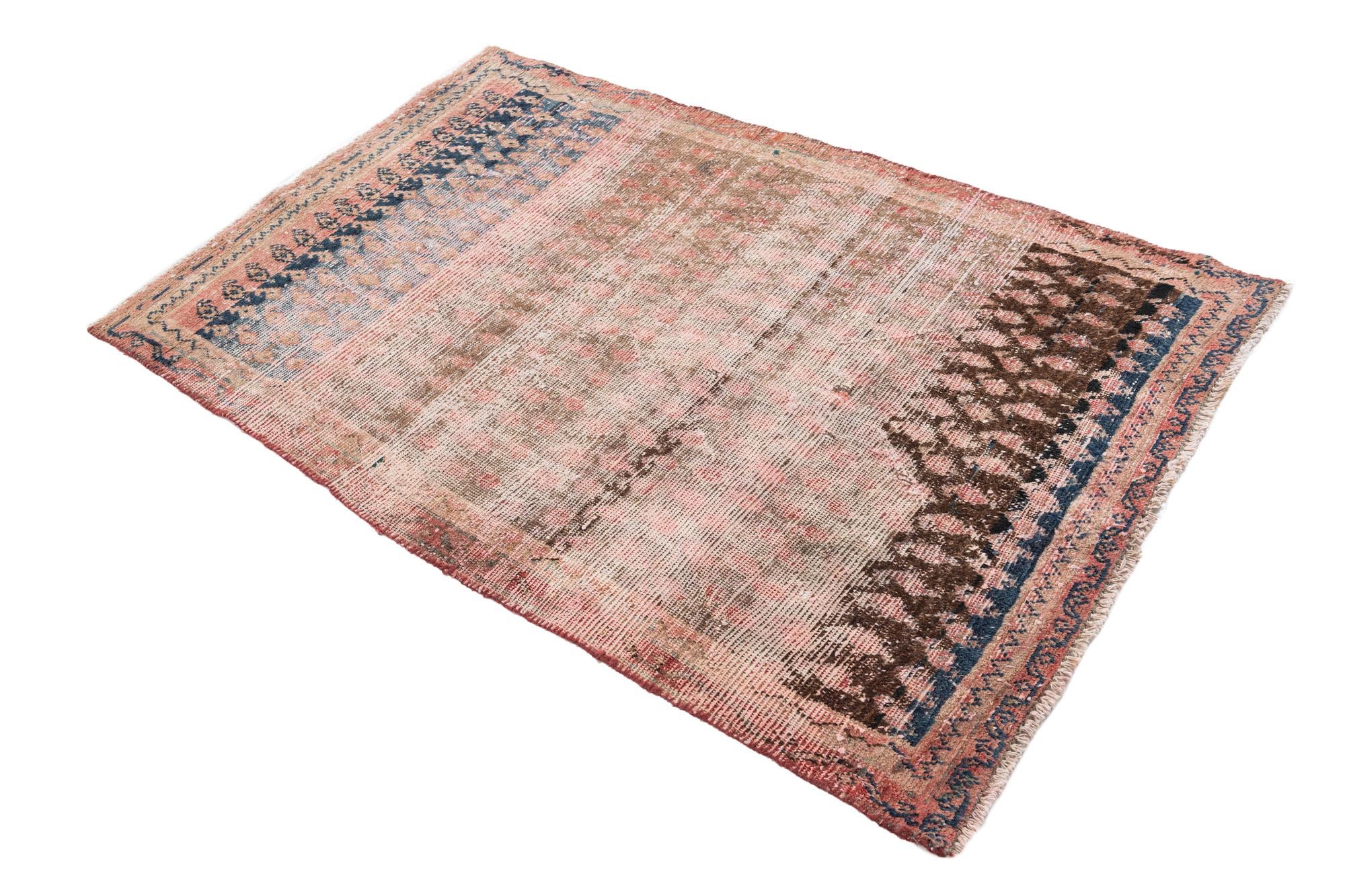 3' 6 x 5' 4 Hand Knotted Ultra Vintage Persian Wool Rug