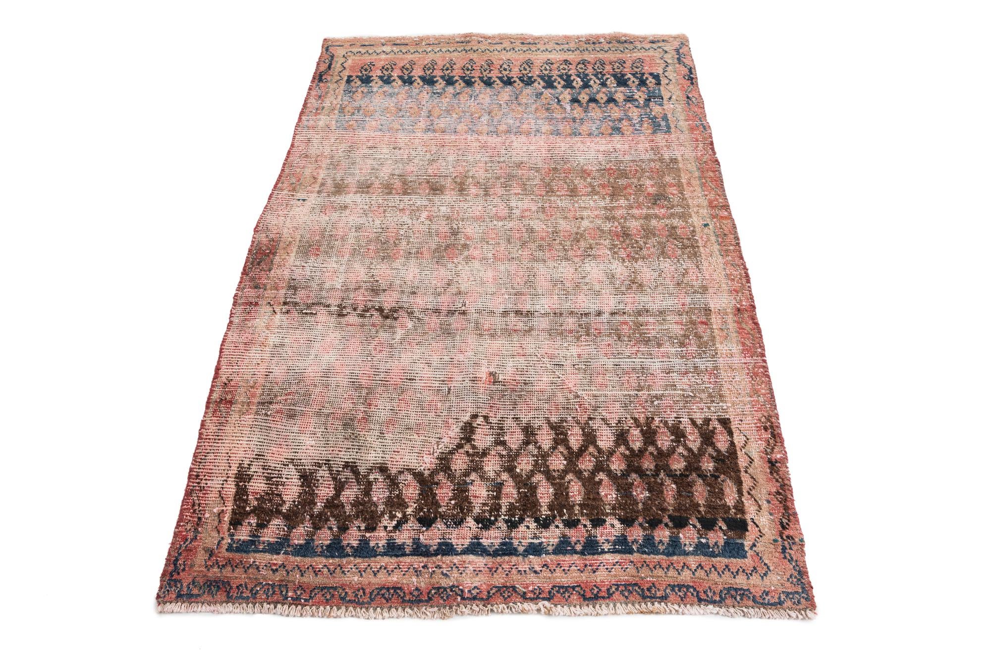 3' 6 x 5' 4 Hand Knotted Ultra Vintage Persian Wool Rug