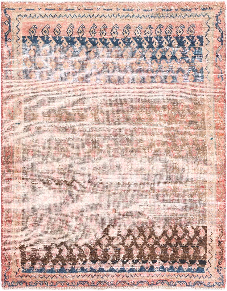 Detail image of 3' 6 x 5' 4 Hand Knotted Ultra Vintage Persian Wool Rug
