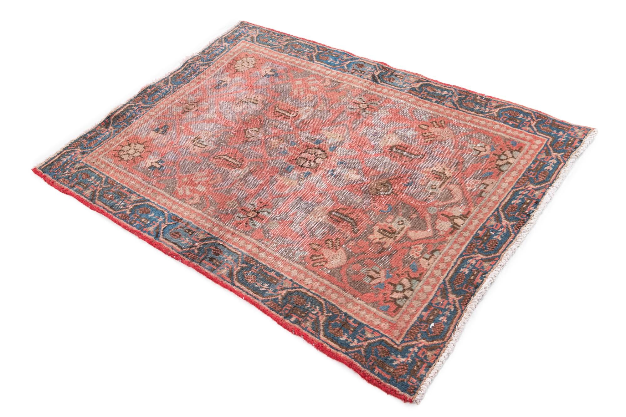 3' 6 x 4' 9 Hand Knotted Ultra Vintage Persian Wool Rug