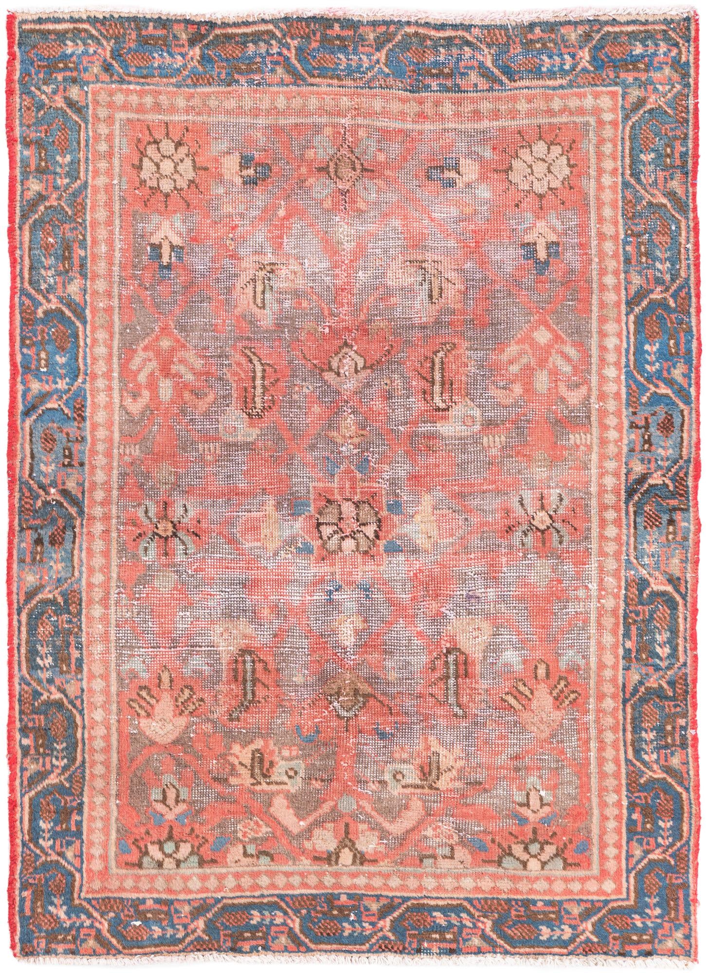 3' 6 x 4' 9 Hand Knotted Ultra Vintage Persian Wool Rug