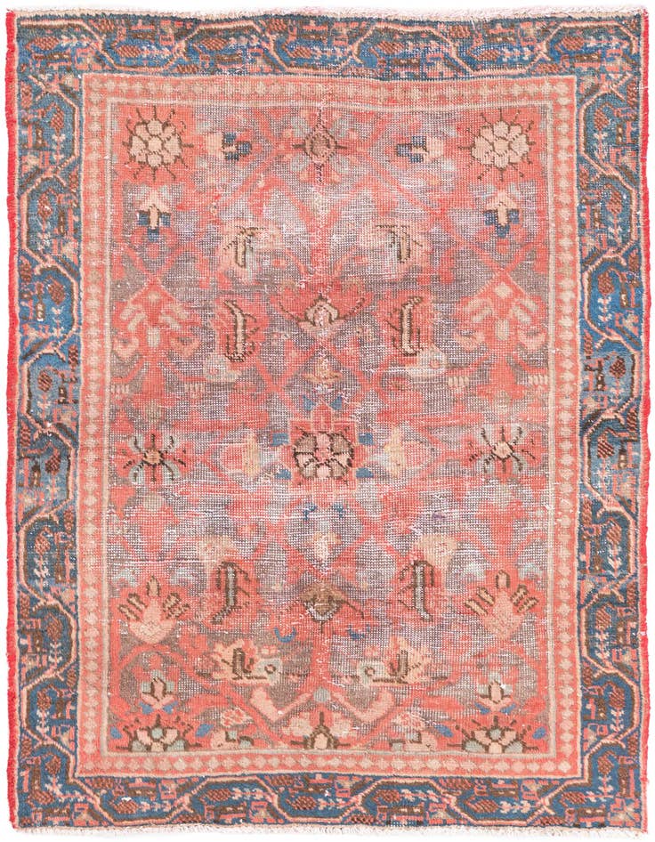 Detail image of 3' 6 x 4' 9 Hand Knotted Ultra Vintage Persian Wool Rug