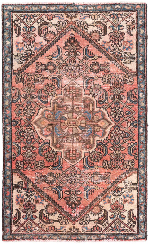 Detail image of 3' 2 x 5' 3 Hand Knotted Ultra Vintage Persian Wool Rug