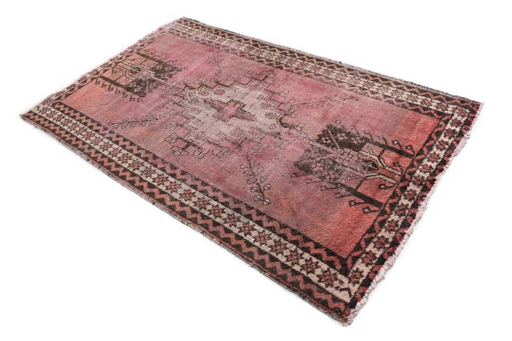 Detail image of 4' 1 x 6' 7 Hand Knotted Ultra Vintage Persian Wool Rug