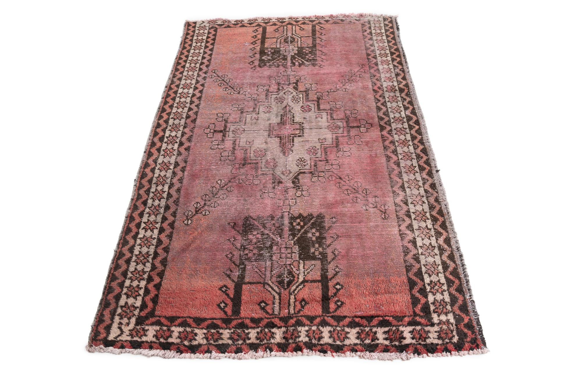 4' 1 x 6' 7 Hand Knotted Ultra Vintage Persian Wool Rug