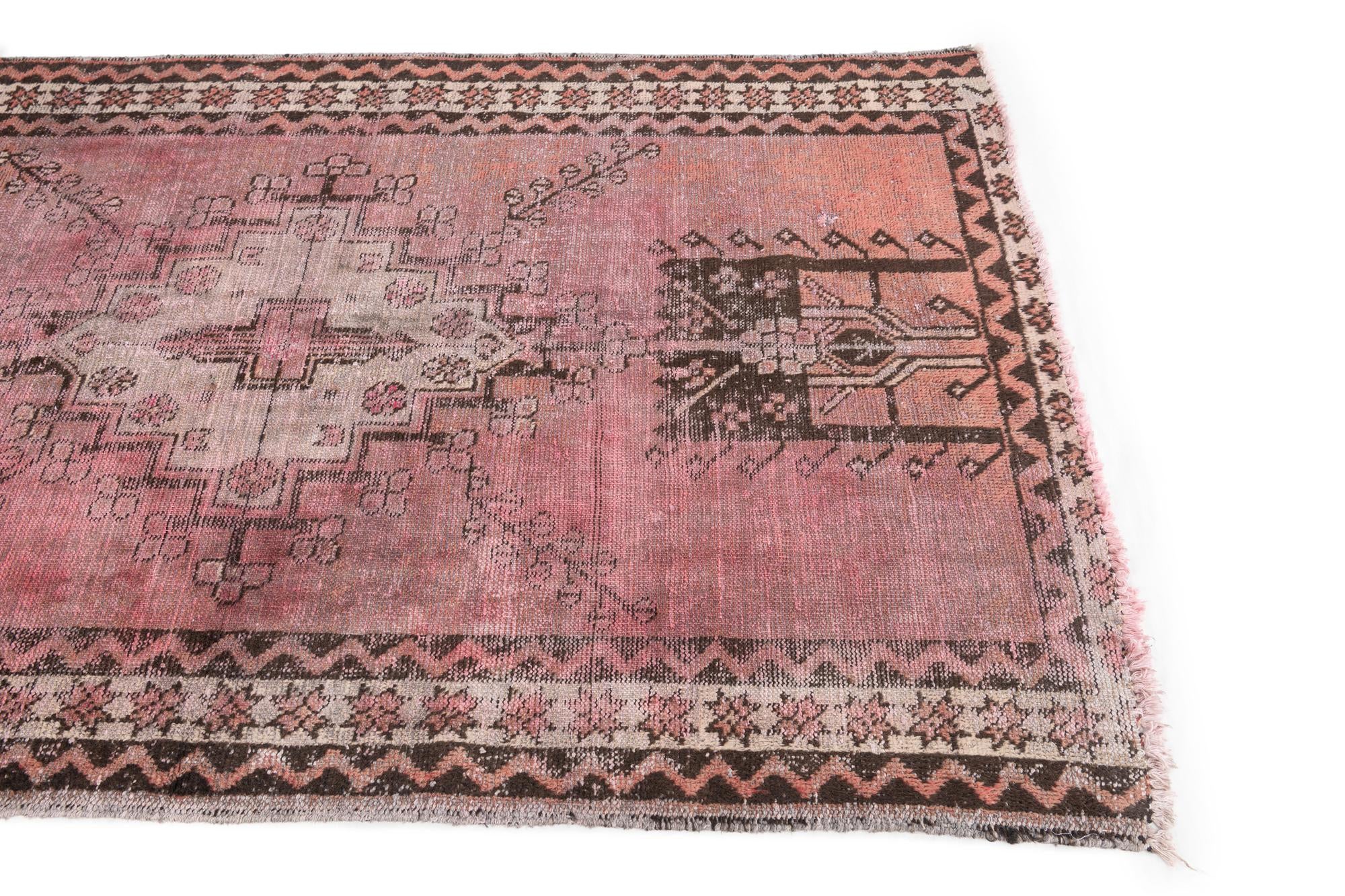 4' 1 x 6' 7 Hand Knotted Ultra Vintage Persian Wool Rug