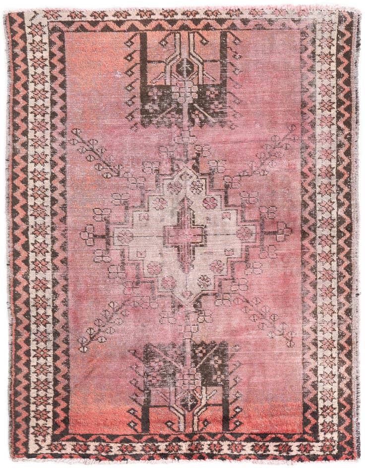 Detail image of 4' 1 x 6' 7 Hand Knotted Ultra Vintage Persian Wool Rug