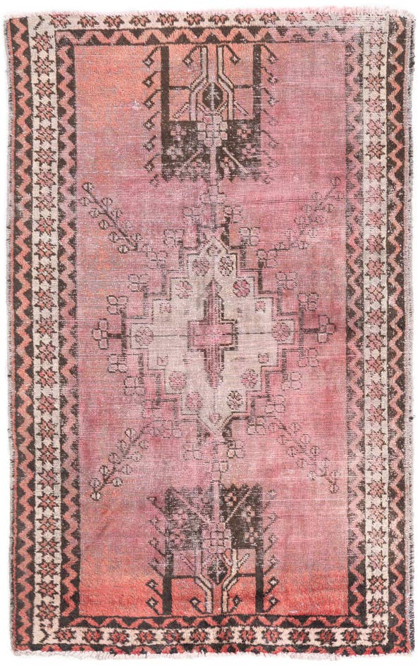 Detail image of 4' 1 x 6' 7 Hand Knotted Ultra Vintage Persian Wool Rug