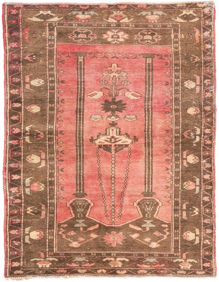 Detail image of 3' 3 x 5' 10 Hand Knotted Ultra Vintage Persian Wool Rug