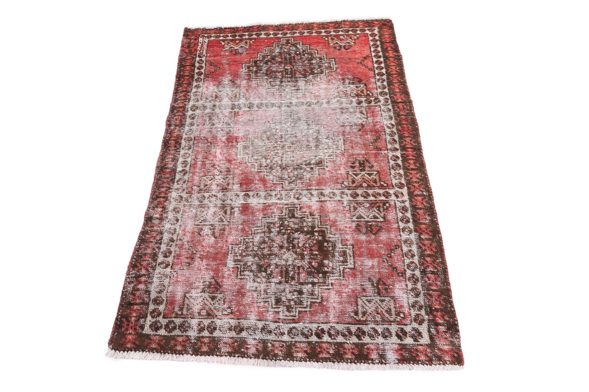 3' 2 x 5' 3 Hand Knotted Ultra Vintage Persian Wool Rug