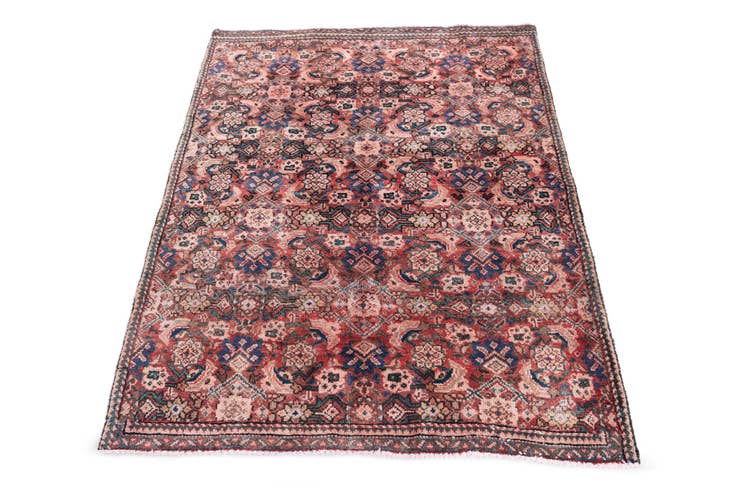 Detail image of 4' x 5' 2 Hand Knotted Ultra Vintage Persian Wool Rug