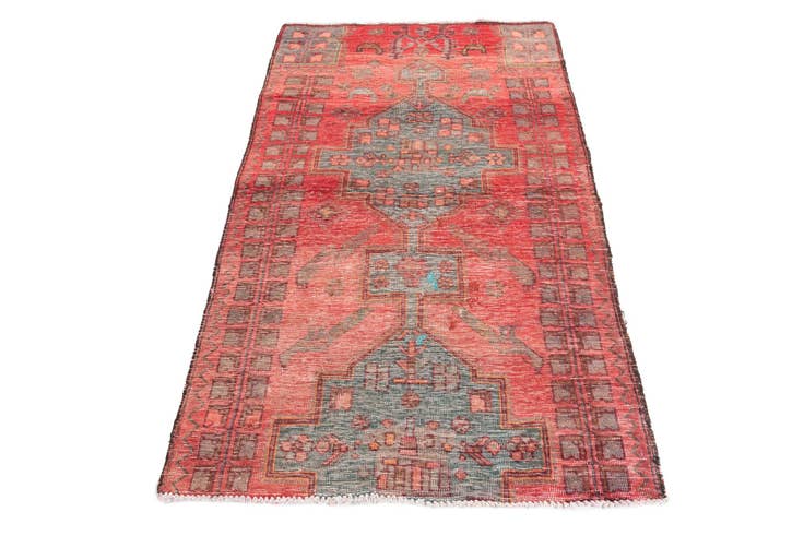 Detail image of 3' 1 x 5' 3 Hand Knotted Ultra Vintage Persian Wool Rug