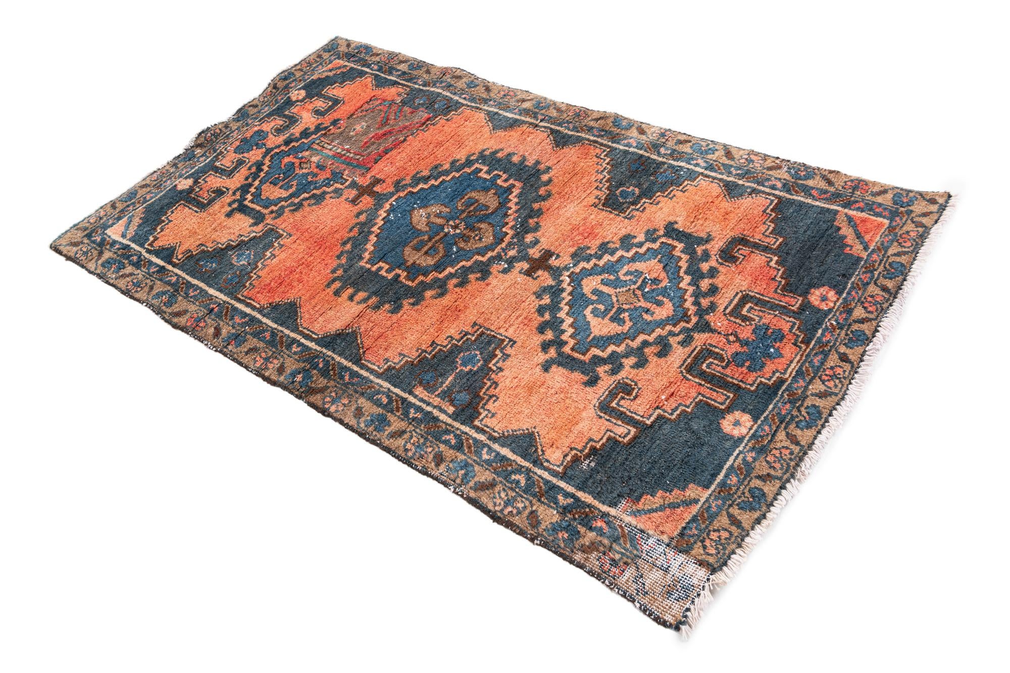 3' 1 x 5' 2 Hand Knotted Ultra Vintage Persian Wool Rug