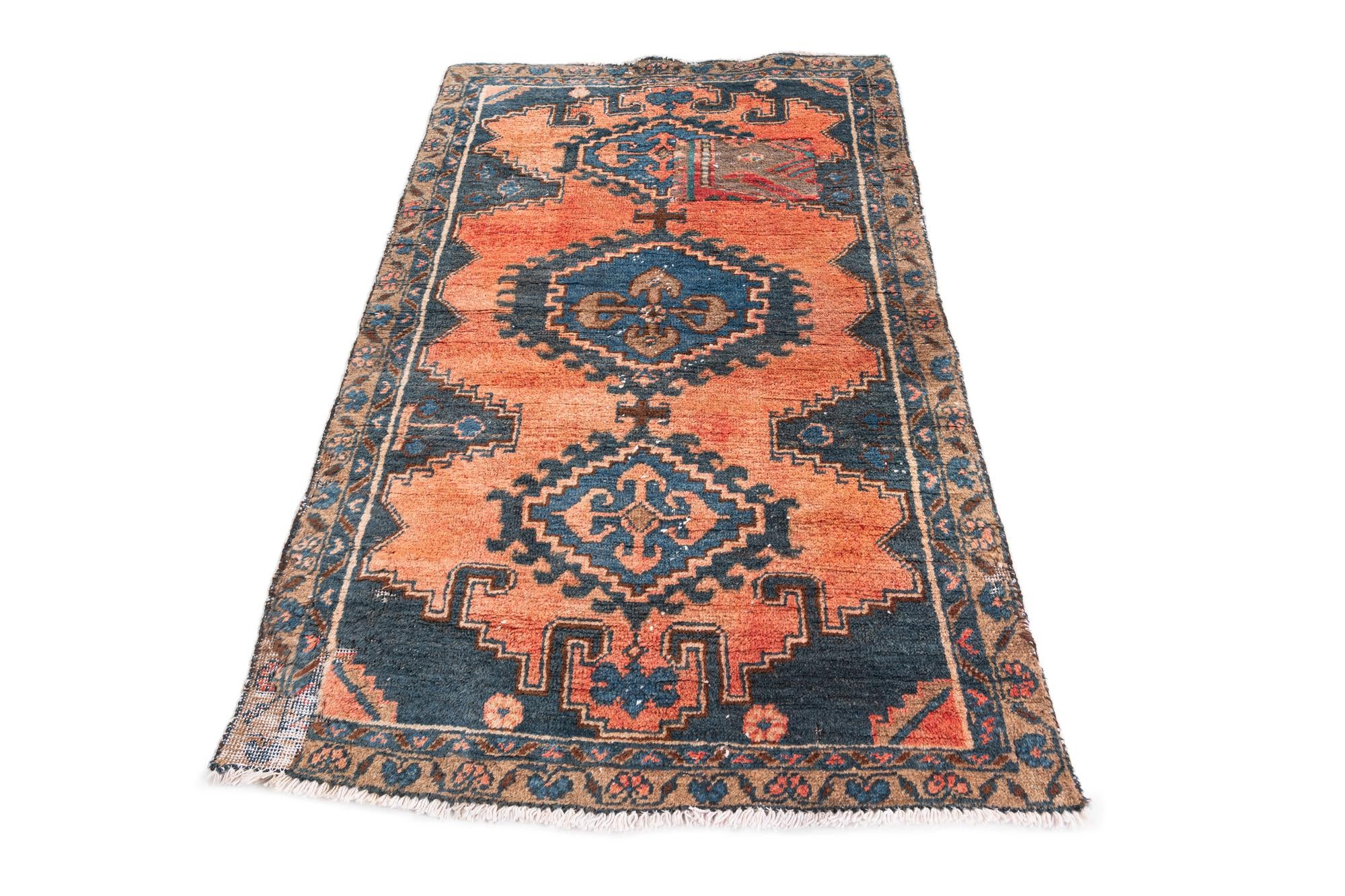 3' 1 x 5' 2 Hand Knotted Ultra Vintage Persian Wool Rug