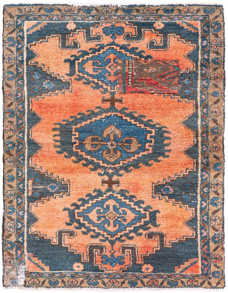 Detail image of 3' 1 x 5' 2 Hand Knotted Ultra Vintage Persian Wool Rug