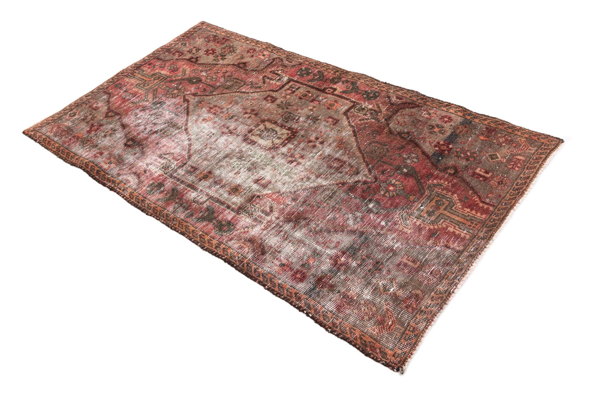 3' 1 x 5' 2 Hand Knotted Ultra Vintage Persian Wool Rug