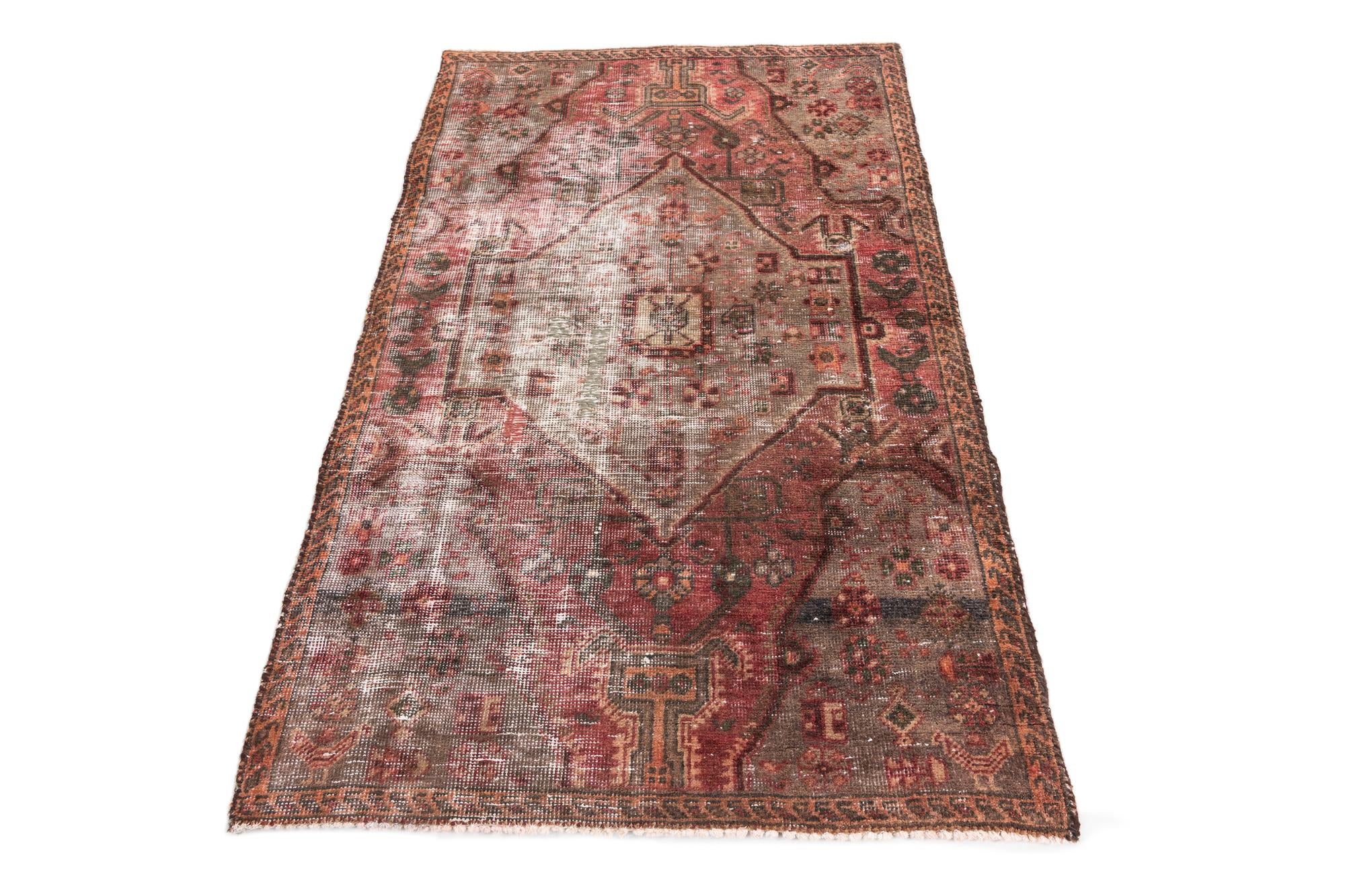 3' 1 x 5' 2 Hand Knotted Ultra Vintage Persian Wool Rug