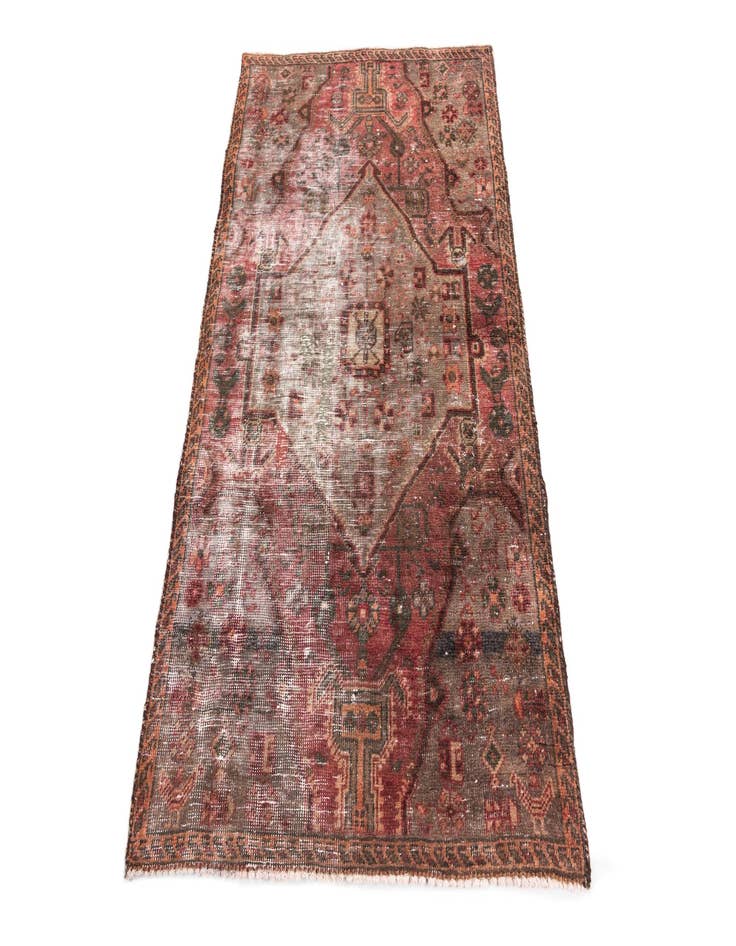 Detail image of 3' 1 x 5' 2  Hand Knotted Ultra Vintage Persian Wool Rug