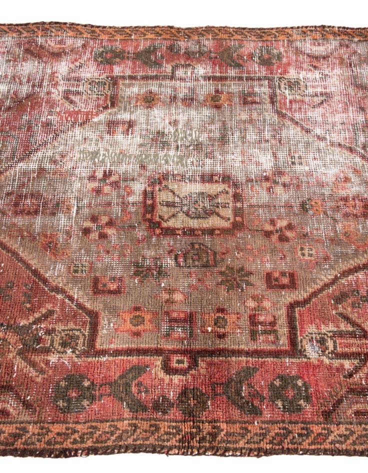 Detail image of 3' 1 x 5' 2  Hand Knotted Ultra Vintage Persian Wool Rug