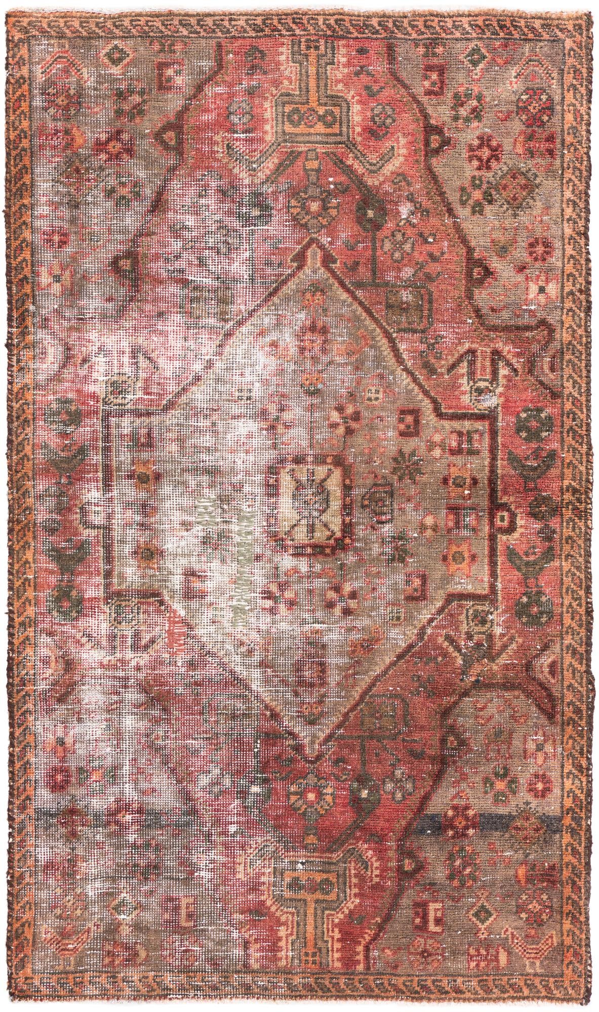 3' 1 x 5' 2 Hand Knotted Ultra Vintage Persian Wool Rug