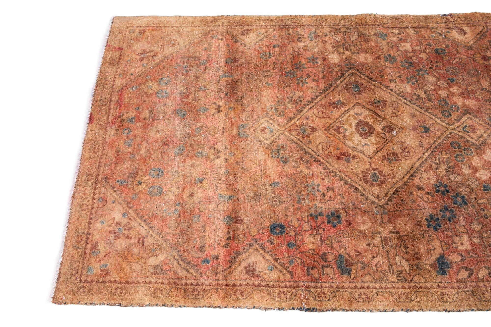 3' 4 x 5' 9 Hand Knotted Ultra Vintage Persian Wool Rug