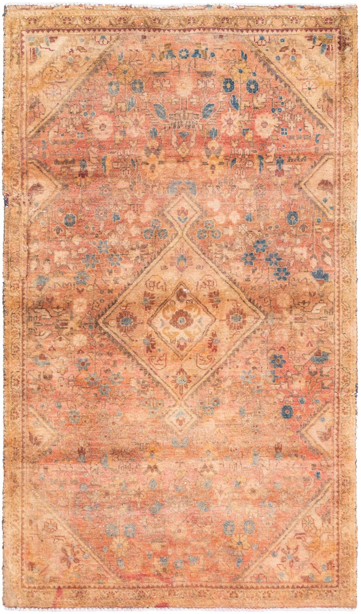3' 4 x 5' 9 Hand Knotted Ultra Vintage Persian Wool Rug