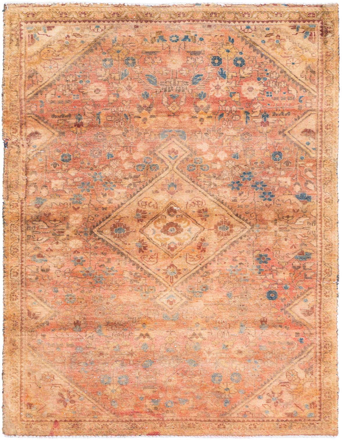 Primary image 3' 4 x 5' 9  Hand Knotted Ultra Vintage Persian Wool Rug