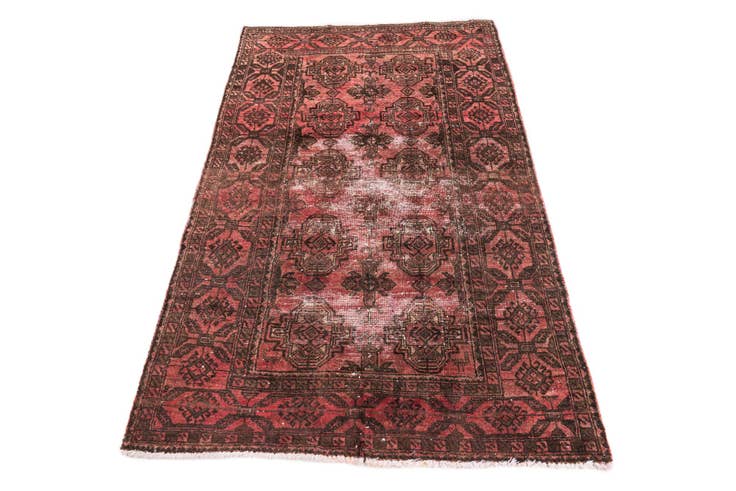 Detail image of 3' 2 x 5' 3 Hand Knotted Ultra Vintage Persian Wool Rug