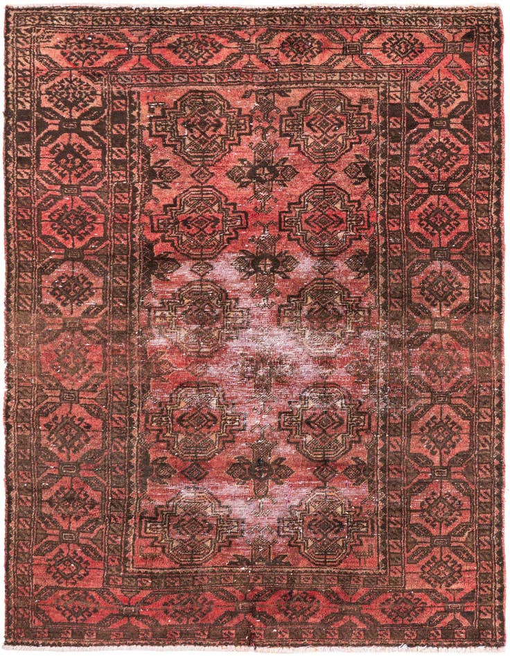 Detail image of 3' 2 x 5' 3 Hand Knotted Ultra Vintage Persian Wool Rug