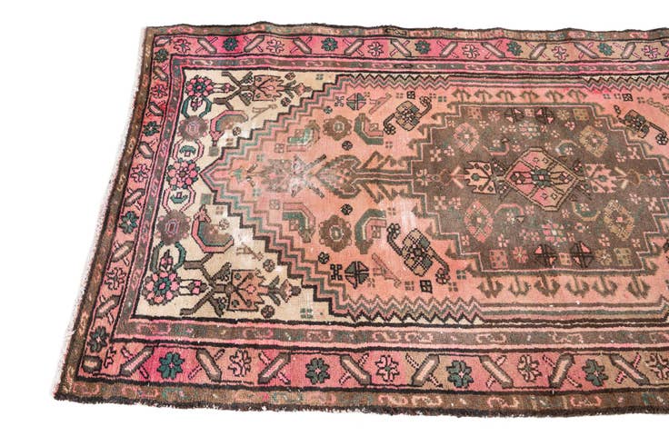 Detailansicht von 100cm x 195cm Handgeknüpft Ultra Vintage Persisch Wolle Teppich