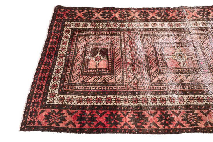 Detail image of 3' 2 x 6' Hand Knotted Ultra Vintage Persian Wool Rug