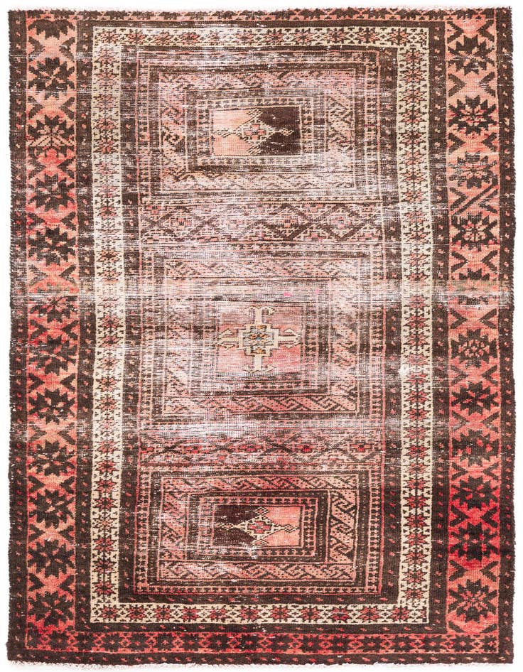Detail image of 3' 2 x 6' Hand Knotted Ultra Vintage Persian Wool Rug